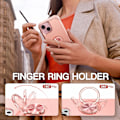 Pikkukuva 3 / 6: 1 kpl iPhone 15 -kotelo 360° renkaalla, 2-in-1 iskunkestävä ultraohut hybridi Heavy D Rose Gold