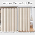 Miniatyrbillede 3 af 5: stk. Rustik Polyester Linned Neutral Boho Stribe Beige Bruseforhæng til Badeværelse med Kvaster - Boheme Stof Bruseforhæng 183 x 183 cm