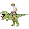 Miniatyrbilde 1 av 5: Oppblåsbar dinosaurkostyme for voksne, oppblåsbar dinosaurkostyme for Halloween, oppblåsbar kostyme