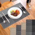 Miniatyrbillede 3 af 5: 6 stk. skridsikre PVC-placmats (sølvgrå), vaskbare dækkeservietter (45