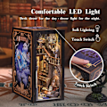 Miniatyrbillede 3 af 5: DIY Bog Nook Miniature Dukkehus Kit Nook Nook 3D Puslespil Bog Træ Kunst Bogstøtter med LED Lys an