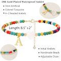 Miniatyrbillede 5 af 5: Ankelkæder til Kvinder Initial Anklet Vandtæt Boho Perleformet Fint Ankelkæde til Teenager Brev Hjerte Håndlavet A