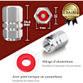 Miniatyrbillede 2 af 4: (1,6×9,7×9,7 cm) (Sort + Sølv) Dækventilhætter til bil, 4 stk. Aluminium Bilventilhætter, Cykelventilhætter med tætningsring