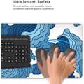 Miniatyrbillede 4 af 5: 1 stk Blå og Hvid Bølge Gaming Mousepad XL, Skridsikker Gummisål Mousepad, Syet Kanter Skrivebordsunderlag, Udvidet Stor