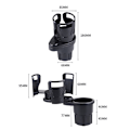 Miniatyrbillede 2 af 5: Sort Universal Bil Dobbelt Kopholder Justerbar Kop Stativ, 2 I 1 M