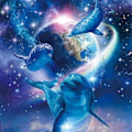 Miniatyrbillede 1 af 5: 30 × 40 Planet Dolphin Diamantmaleri (30 * 40, 1 stk) Diam