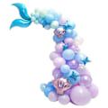 Miniatyrbild 4 av 5: Sjöjungfru Ballonger Kit för Ballongbåge Blå Havstema Födelse