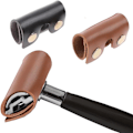Miniatyrbillede 1 af 5: 85x45MM 2 stk. Læder Sikkerhedsskraber Etui Sikkerhedsskraber Bladbeskytter Barbering Rejsecover Skraberhoved Beskyttelsesetui Holdbare Læder Skraberærmer