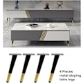 Miniatyrbillede 2 af 5: 4 stk. sorte og gyldne metalmøbelben, 20 cm udskiftningsben til tv-stativ, underskab og garderobe