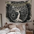 Pikkukuva 3 / 5: MH-(150x200cm) Elämänpuu Kuu ja Aurinko seinävaate Musta seinävaate