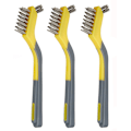 Miniatyrbilde 1 av 2: 4 stk. Basics 3-delers mini-børster i rustfritt stål med ergonomisk håndtak, svart, gul