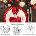 Pikkukuva 3 / 5: 8 kpl hopeahiutale joulupöytäliinarenkaita ruokapöydän asetusta varten - Rustic Dinner Tables Setting Decoration for W