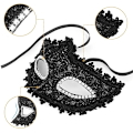 Miniatyrbild 3 av 5: Lady of Luck Metallmask Vacker Bekväm Delikat Passform Ansiktet Varg Kvinna Mask för Fest Karniv