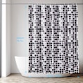 Miniatyrbillede 3 af 5: 180 x 200 cm Mosaik Bruseforhæng Hurtigtørrende, Vandtæt Polyesterstof Bruseforhæng Maskinvaskbar, Semi-Transparente Badeværelsesgardiner