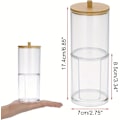 Miniatyrbilde 2 av 5: 1 stk 2 i 1 Bomullspute Dispenser, Bomullspinneboks, Baderomsboks, Akryl Bomullspinneoppbevaring for Toalettsaker, Sminkebord, Hylle, Soverom, Kjøkken,