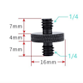 Miniatyrbillede 2 af 5: 6 stk. (sort) 1/4 til 1/4 han kamera skrue adapter til DSLR kamera skulder montering kamera bur lys S