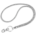 Miniatyrbild 1 av 5: ID-korthållare med snodd, 80CM Bling Crystal Halsbandssnöre för Kvinnor Kedja Badgehållare Halsband (Silver) 2-pack
