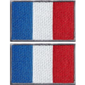 Miniatyrbillede 1 af 5: 2 stk. Frankrig flag patches - broderede patches - franske flag -