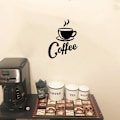 Miniatyrbilde 3 av 4: Kaffe kopp + Kaffe\" veggklistremer kjøkken svart kafédekor for C
