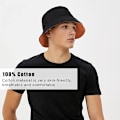 Miniatyrbilde 2 av 3: Dobbeltsidig bøttehatt bøttehatt unisex sammenleggbar bomull anti-ultraviolett solhatt sum Orange + Black