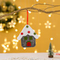Miniatyrbilde 4 av 5: 3 stk. Stoffhus Julepynt - Små Hus Hengende O