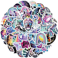 Miniatyrbilde 1 av 5: 50 stk Psykedeliske Klistremerker for Vannflaske, Vanntette Vinyl Graffiti Klistremerker Pakke for Laptop Skateboard Hydro Flask S