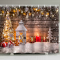 Miniatyrbillede 1 af 3: Julebruseregardin Rådyr Julemand 180 x 180 cm Badekar C