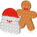 Miniatyrbild 1 av 5: 2-pack jul fidgetleksaker, jul pop it-set - tomte och pepparkaksgubbe - jul popp