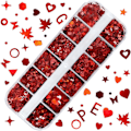 Miniatyrbild 4 av 4: 3 st Alla hjärtans dag Hjärta Glitter Paljetter för Nagelkonst Fjäril Hjärta Berlocker Julnaglar Urholkade Flakes Hjärta