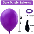 Miniatyrbild 2 av 5: 100-pack lila metalliska kromlatexballonger, 12\" runda helium
