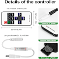 Miniatyrbillede 2 af 5: 2 stk. RF Mini LED Strip Controller, 11 knapper RF trådløs fjernbetjening til monokrom RGB LED Strip 5