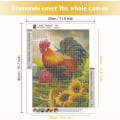 Miniatyrbild 2 av 5: 5D 30 x 40 cm Diamantmålning Coq Animaux Diamantmålning Diamantdjur Diamantmålning Djur C