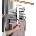 Miniatyrbillede 4 af 5: 9 Lags Foldbare Buksestænger Pladsbesparende Multifunktionel Garderobe Buks Sjal Jean