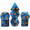 Miniatyrbillede 4 af 5: Blå Mix Sorte Terninger DND Polyhedriske Terningssæt til Dungeon and Dragons D&D RPG Rollespil 7-Terning Sæt