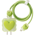 Miniatyrbilde 1 av 4: (Love Green) 5 i 1 DIY 18W 20W Hjerteform Beskytter Datakabel USB-lader Ledning Øretelefon Ledningssparer Organizer Kompatibel