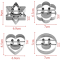 Miniatyrbillede 2 af 5: 4 stk. kageform i rustfrit stål, smiley-kageform, metal kageform til fo