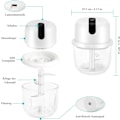 Miniatyrbillede 4 af 5: 1 stk. Mini Elektrisk Fødevarehakker 300ml, Lille USB Genopladelig Elektrisk Blender Løghakker Mini Fødevarehakker, Mini Foo