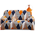Miniatyrbild 1 av 5: Orange Geometry Stretch Soffa Överdrag 2 Sits Soffa Överdrag med Arm