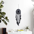Pikkukuva 4 / 5: Blanc-Grand Boho Unelmiensieppaari Valkoinen Höyhen Macrame-Seinätekstiili