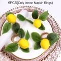 Miniatyrbillede 2 af 5: 6 stk. citronservietringe, sommerfrugt servietringholder middagsservietringholder til bryllup