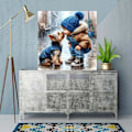 Miniatyrbild 3 av 5: 30x30cm 5D Diamantmålningskit för Vuxna - Djur Hund Diamantkonstkit, DIY Full Runda Borr Ädelsten Konst Hantverk för Vuxna, Hem Väggdekor
