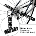 Pikkukuva 2 / 5: 4 kpl Alumiiniseos Takajalkatelineet Jalkatuet Universaali Musta BMX MTB Pyörä Polkupyörä Sopii 3/8 Tuuman Akseleille