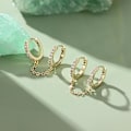 Miniatyrbilde 4 av 4: (Gull) Dameøredobber dobbel bøyle Legering øredobber Egnet for flere helix piercinger Helix pierc