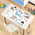 Miniatyrbilde 2 av 5: 4 stk. Barnas Placemat Enkle å rengjøre, Barnas Bordmatte Litt Vanntette, Søte Tegneserie Dinosaur Bordmatte Vaskbare 13,8×9,8