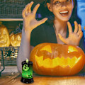 Miniatyrbilde 2 av 5: Halloween-lys LED-gresskarlys - Batteridrevne LED-lys - Glitrende LED-batteripillar Ca