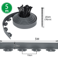 Miniatyrbilde 3 av 5: （Grå）Plast hagekant 5 meter med 15 ankerpinner Flexib