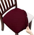 Miniatyrbilde 1 av 5: Set med 4 stretch jacquard stolsetertrekk, avtagbare og vaskbare
