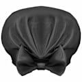 Miniatyrbilde 2 av 6: 1 stk ensfarget polyester oversized dusjhette, sløyfe dobbeltlags gjenbrukbar dusjhette, Black