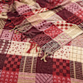 Miniatyrbillede 5 af 5: Chenillevævet tæppe, dobbeltsidet patchwork sengetæppe med frynser, boheme sengetæppe, 220x260cm
