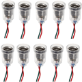 Miniatyrbillede 1 af 5: 10 stk. E10-lamper Sockel LED Skrue Montering Små Pærer Holder Lys Soc